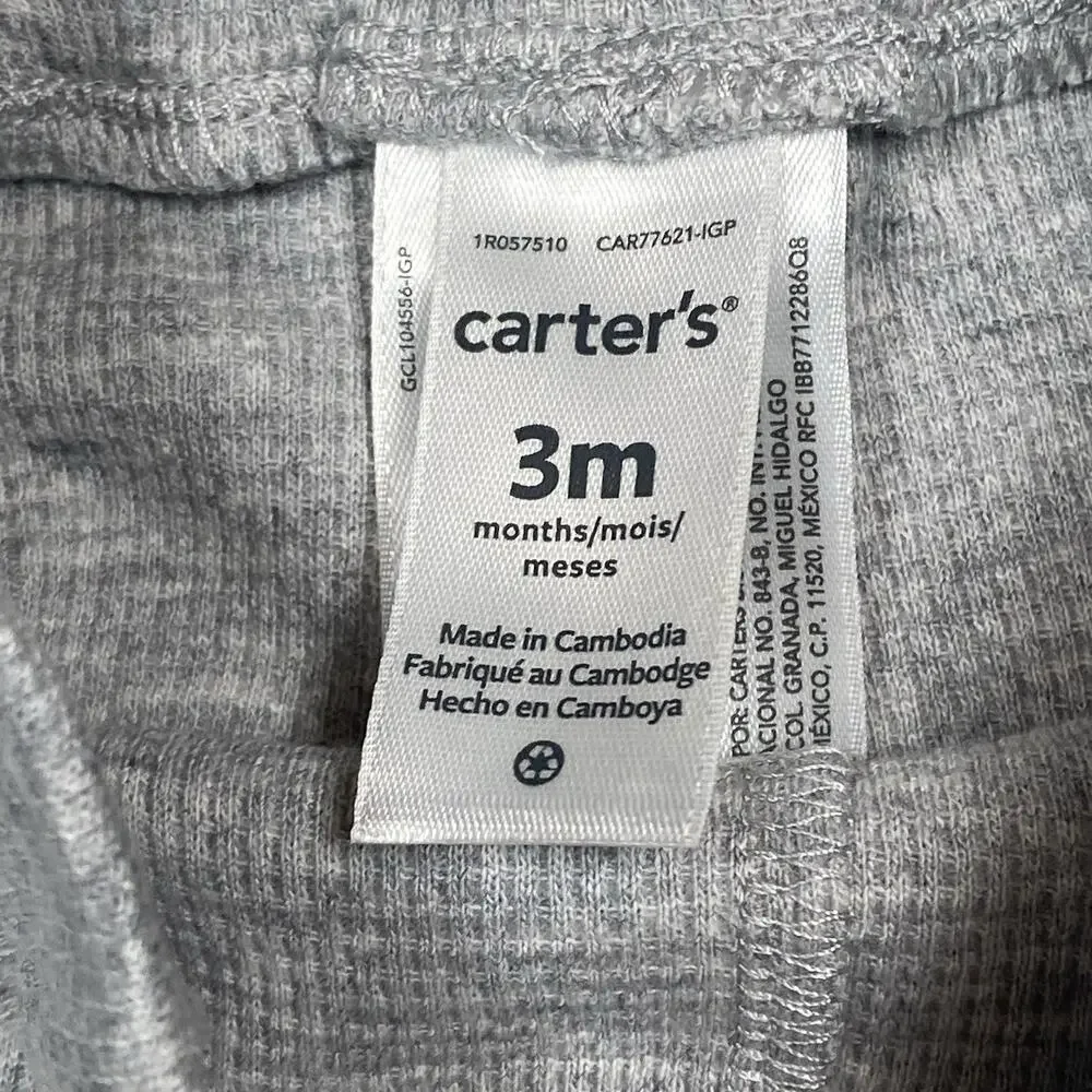 NEW Carters Shorts Baby Size 3 Months Gray Stretch Summer Basic